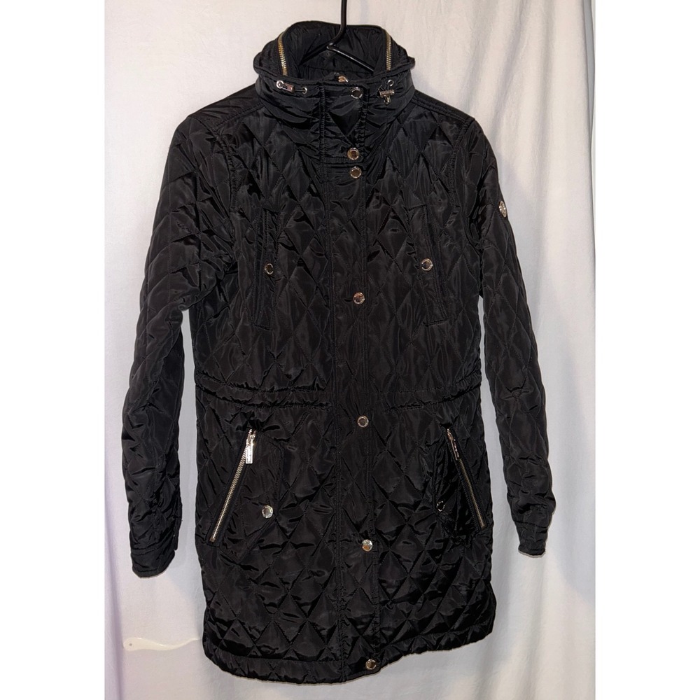 Michael‎ Kors Black Quilted Hooded Lightweight Puffer Coat Jacket